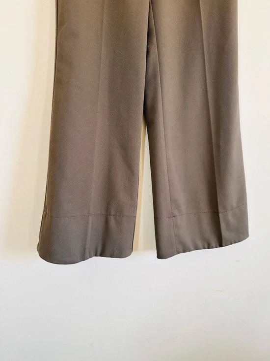 H&M Wide Leg Trousers Khaki Green Size 6 - Picture 4 of 13